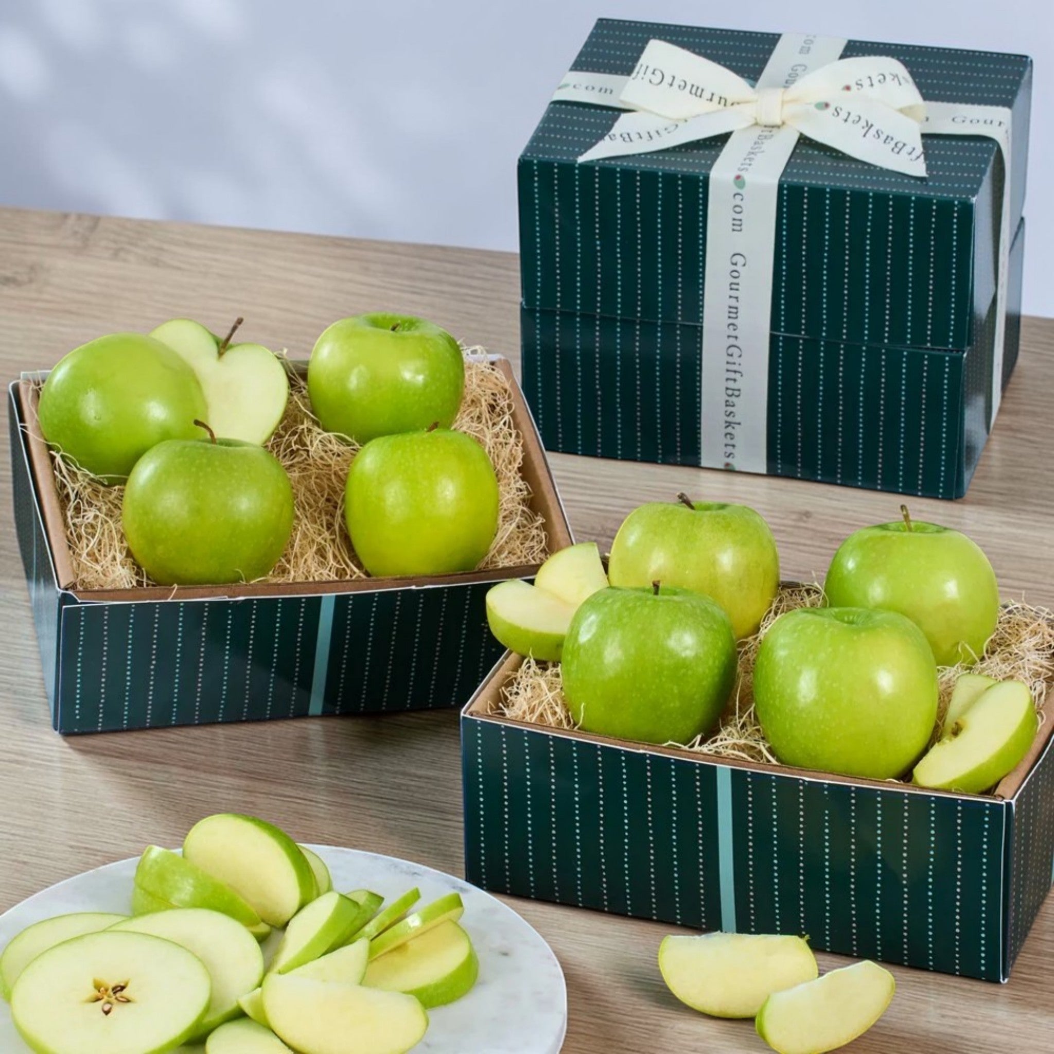 crunchy-and-crisp-green-apples-fruit-gift-tower