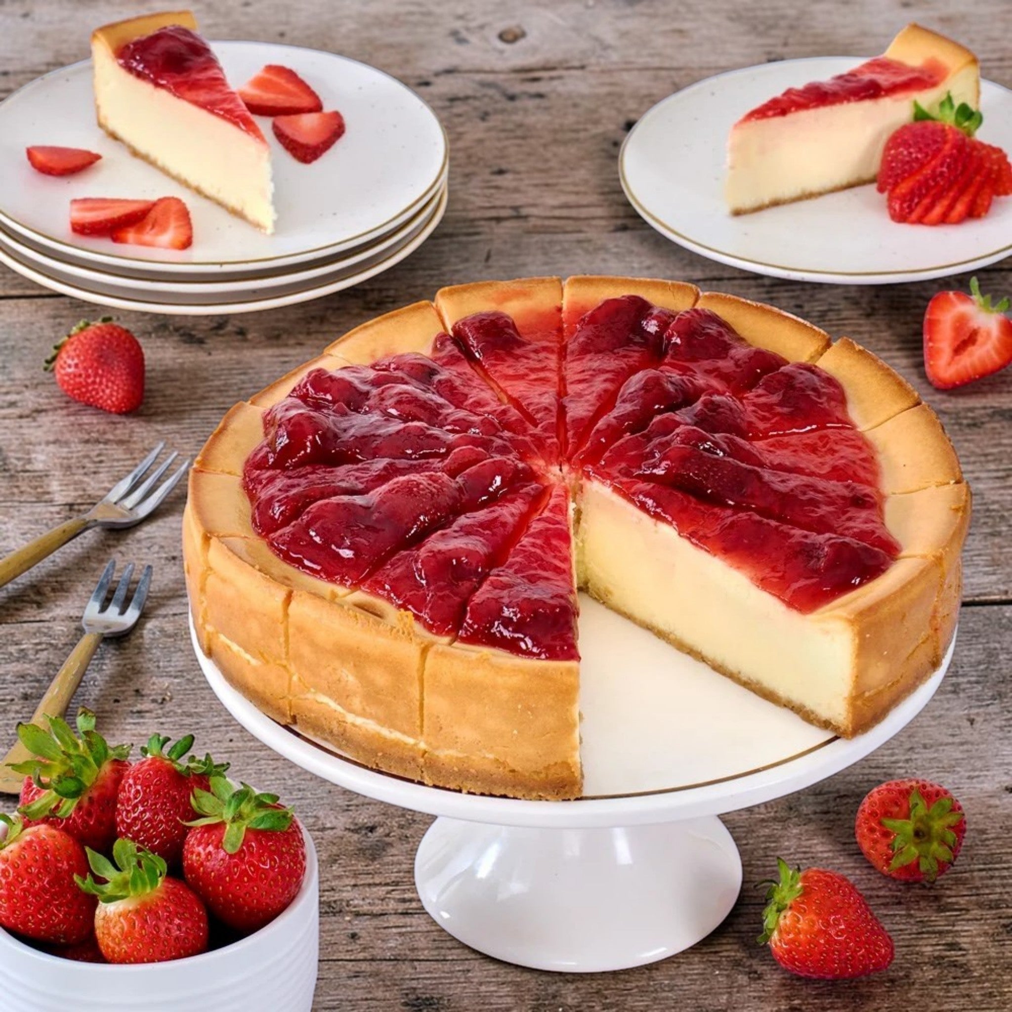 New York Strawberry Topped Cheesecake