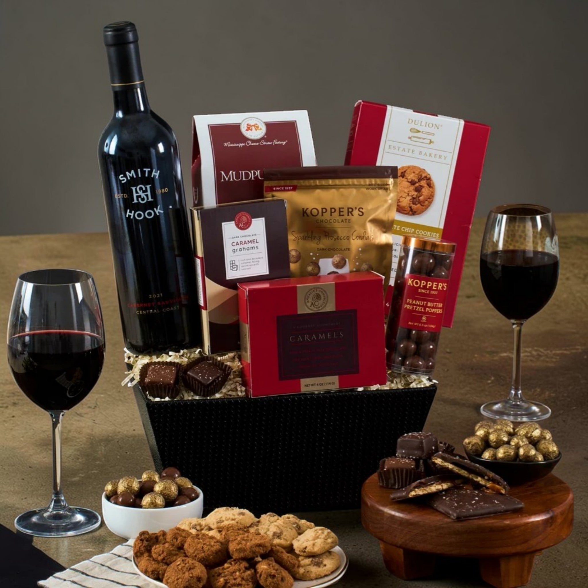 Red Wine & Dark Chocolate Gift Basket - Smith & Hook
